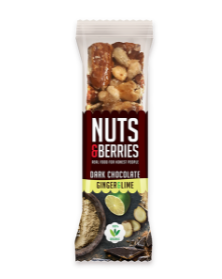 Gember limoen pure choco van Nuts & Berries, 15 x 40 g